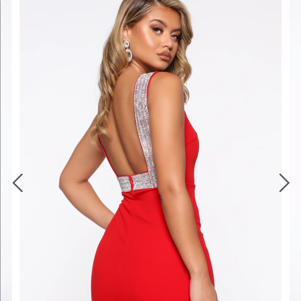 Red maxi dress evening gown